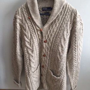 Polo by Ralph Lauren Men's Wool Cardigan; size M; Grey